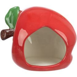 Maison en céramique pomme, hamster/souris, 13 × 10 × 10 cm