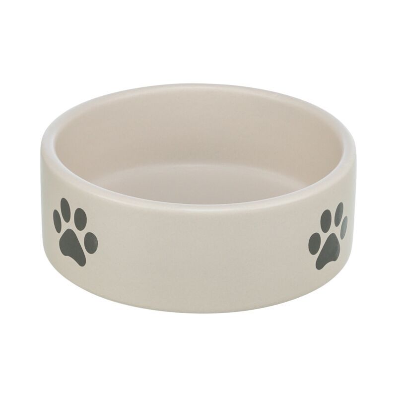 GAMELLE CERAMIQUE MOTIF PATTE 1.4L Diam.20cm GRIS CLAIR/GRIS