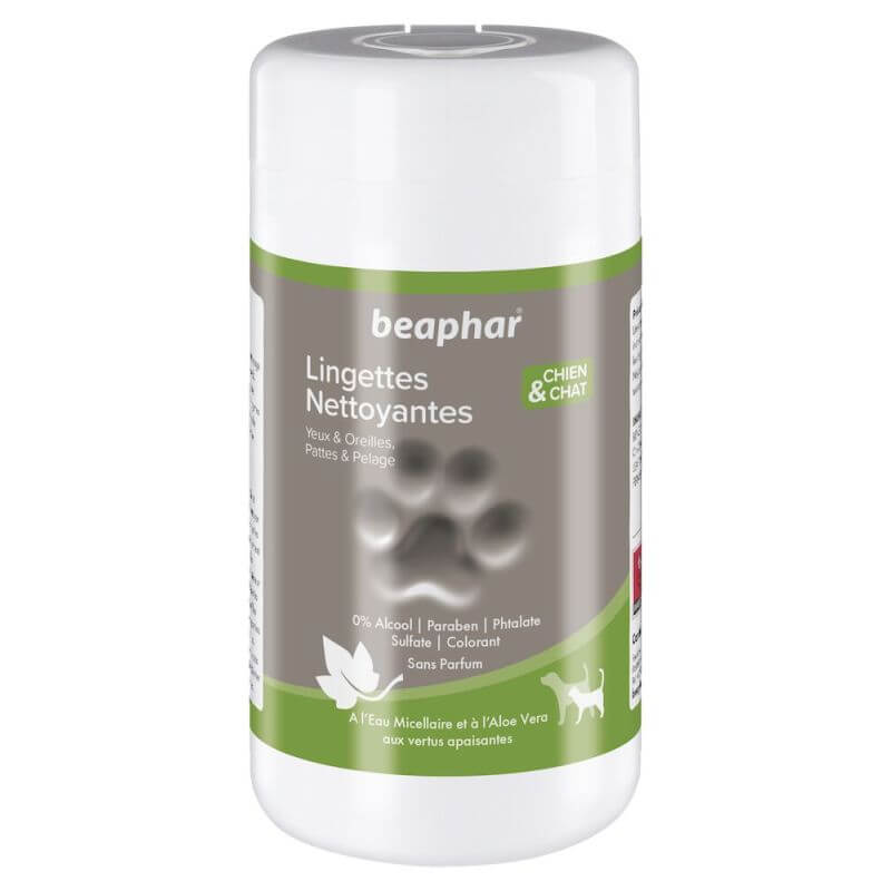 LINGETTES NETTOYANTES POUR PATTES, PELAGE, YEUX et OREILLES x100