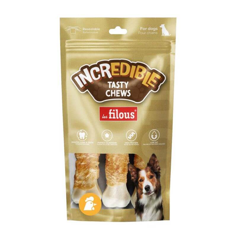 FRIANDISE OS BLANC PRESSE AU POULET 10cm x3