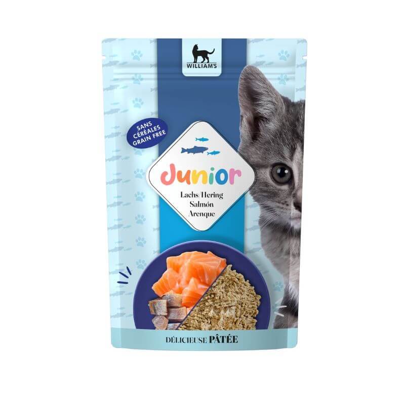 WILLIAM'S JUNIOR SAUMON/HARENG pour chat 85gr