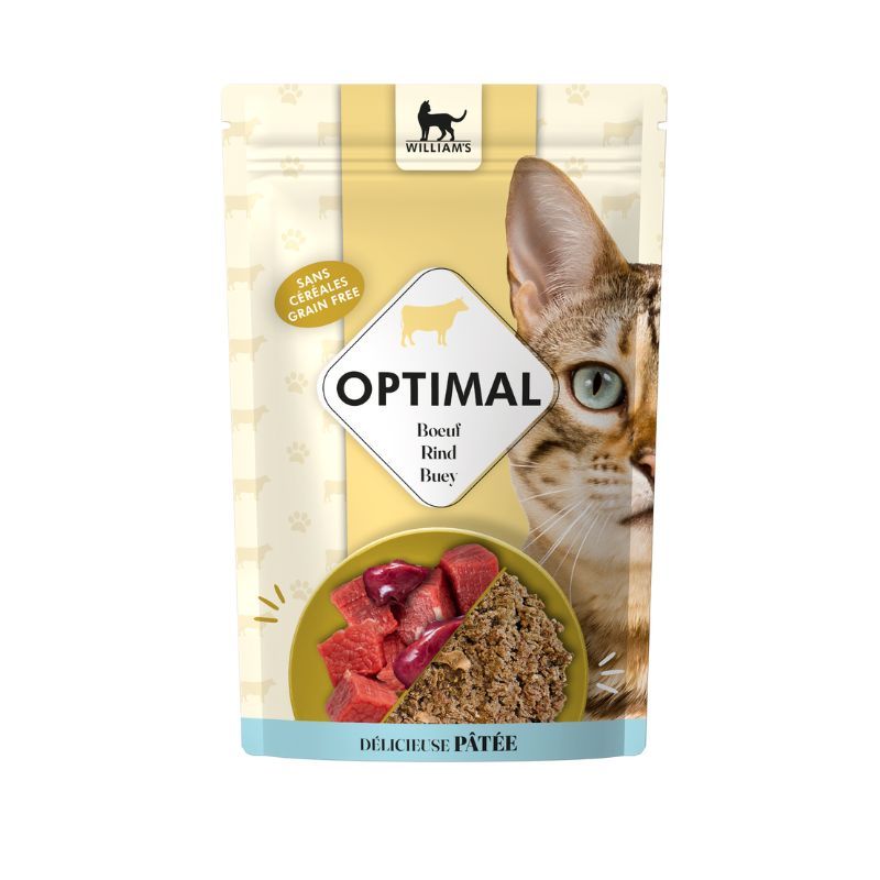 WILLIAM'S OPTIMAL BOEUF pour chat 85gr