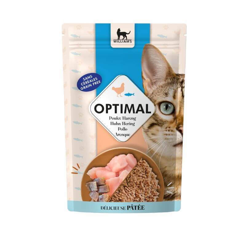 WILLIAM'S OPTIMAL POULET/HARENG pour chat 85gr