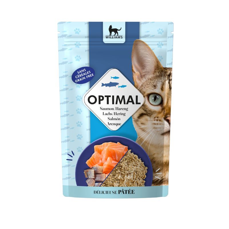 WILLIAM'S OPTIMAL SAUMON/HARENG pour chat 85gr