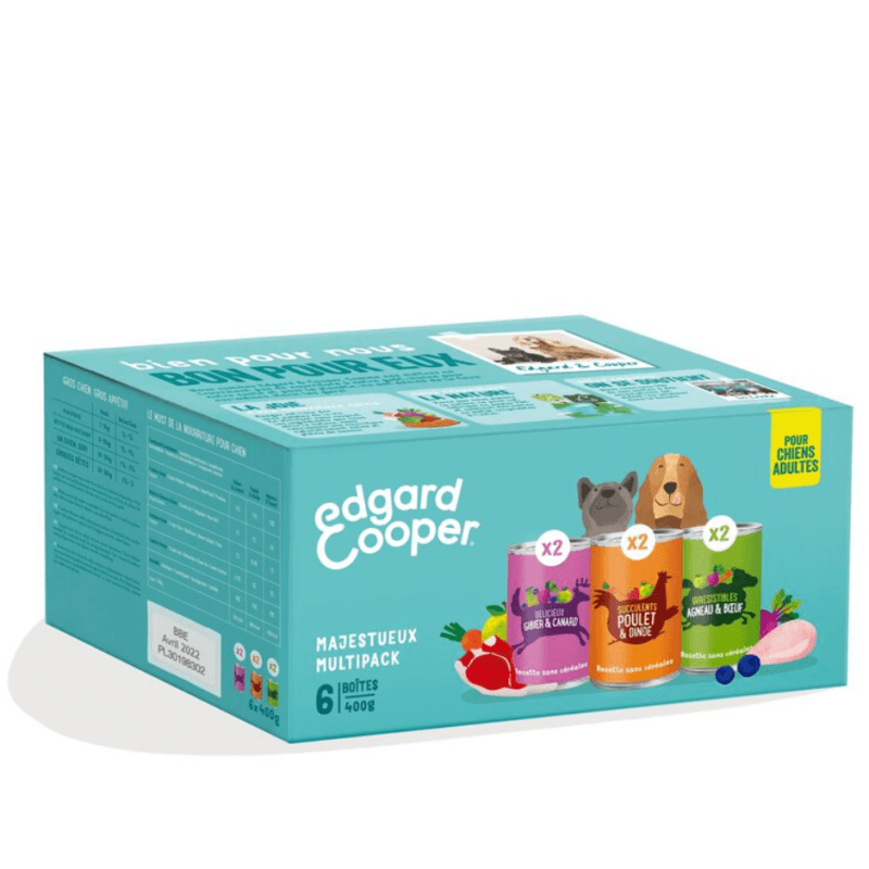 MULTIPACK BOITES POULET/GIBIER/AGNEAU 6x0.4kg