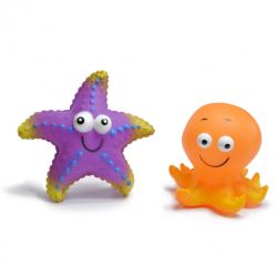 VINYL SEA TOY 2 ASSORTED ITEMS: STARFISH 12cm/OCTOPUS 10cm