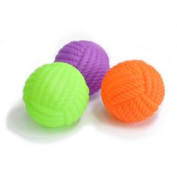 VINYL BALL W/ROPE PATTERN 7.5cm 3 ASSORTED COLOURS