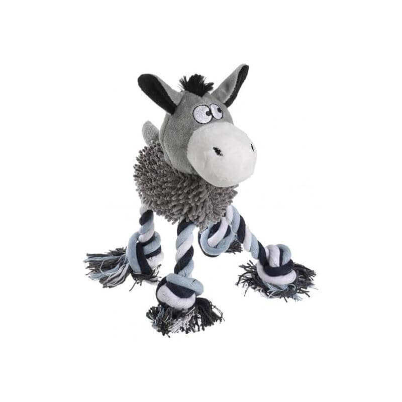JOUET PELUCHE ANE/CHEVAL+CORDES
