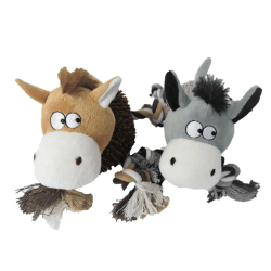 JOUET PELUCHE ANE/CHEVAL+CORDES