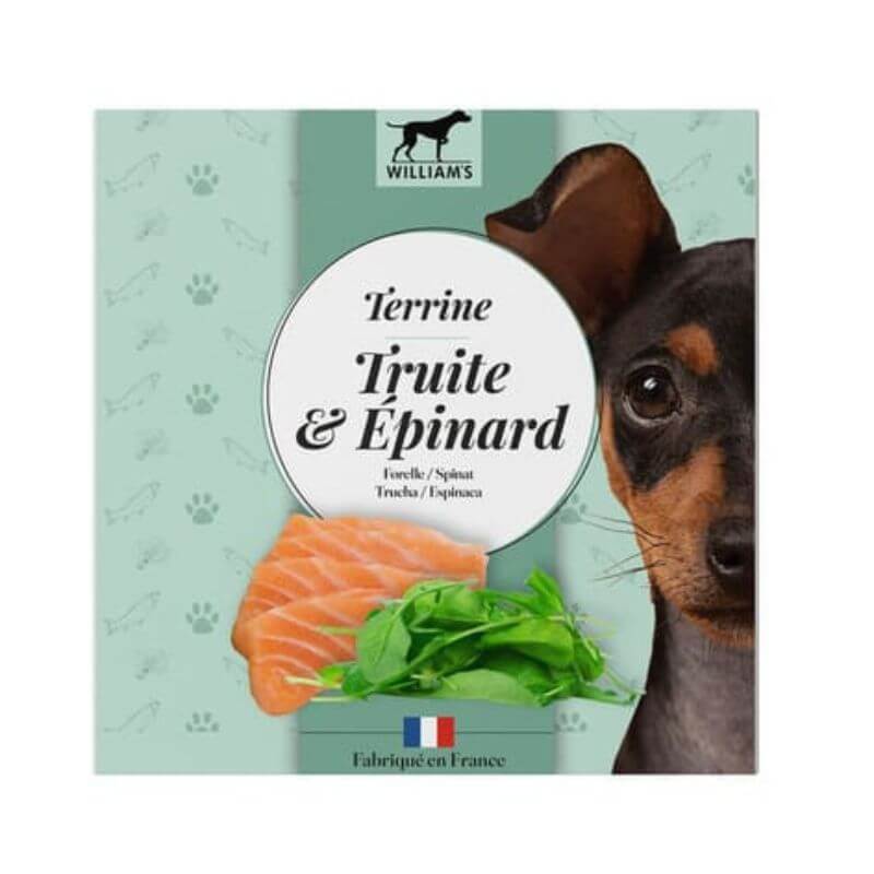 WILLIAM'S TERRINE TRUITE/EPINARDS 80g pour chien