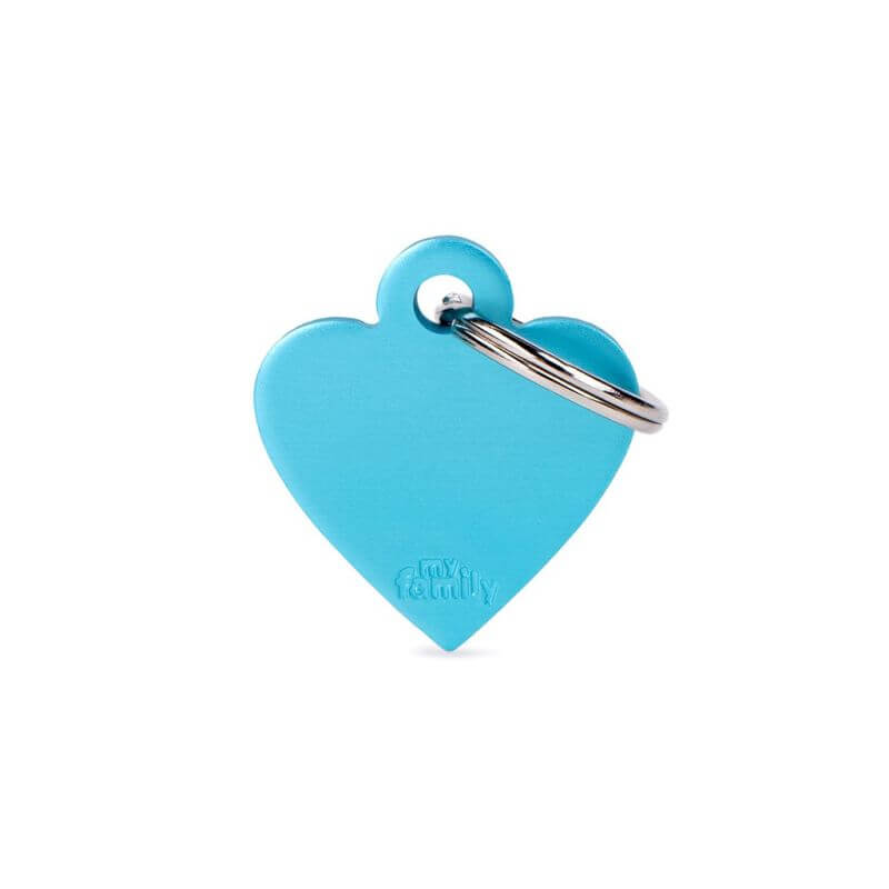 Médaille Basic petit cœur alu azur