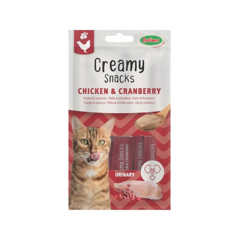 Creamy Snacks Chat URINARY x4. poulet/cranberry. 60g