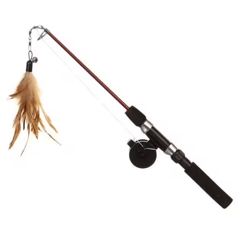 JOUET CHAT CANNE A PÊCHE TELESCOPIQUE 75CM A MOULINET