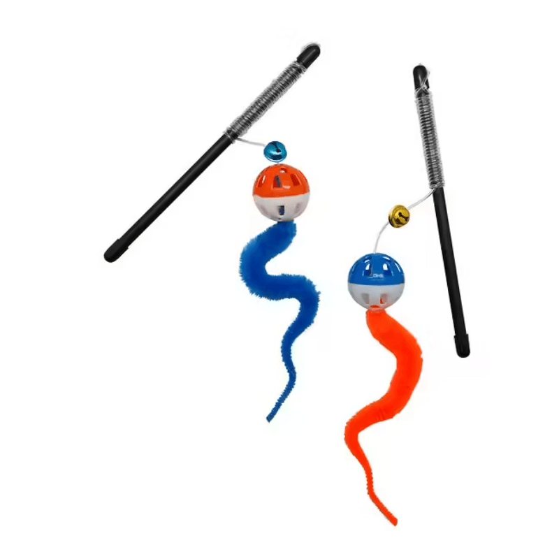 CANNE A TRAINER BALLE PLASTIQUE ET SERPENTIN 2 COUL. ASS.