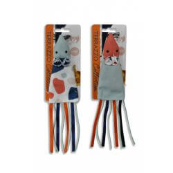 TERRAZZO FLAT MOUSE W/VELCRO&CATNIP BAG INSIDE 6.5x26cm 2 assorted colours