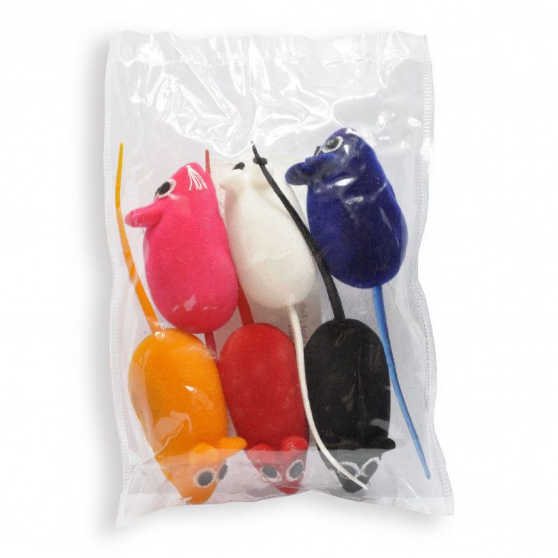 SET DE 6 SOURIS ASSORTIS EN VINYLE