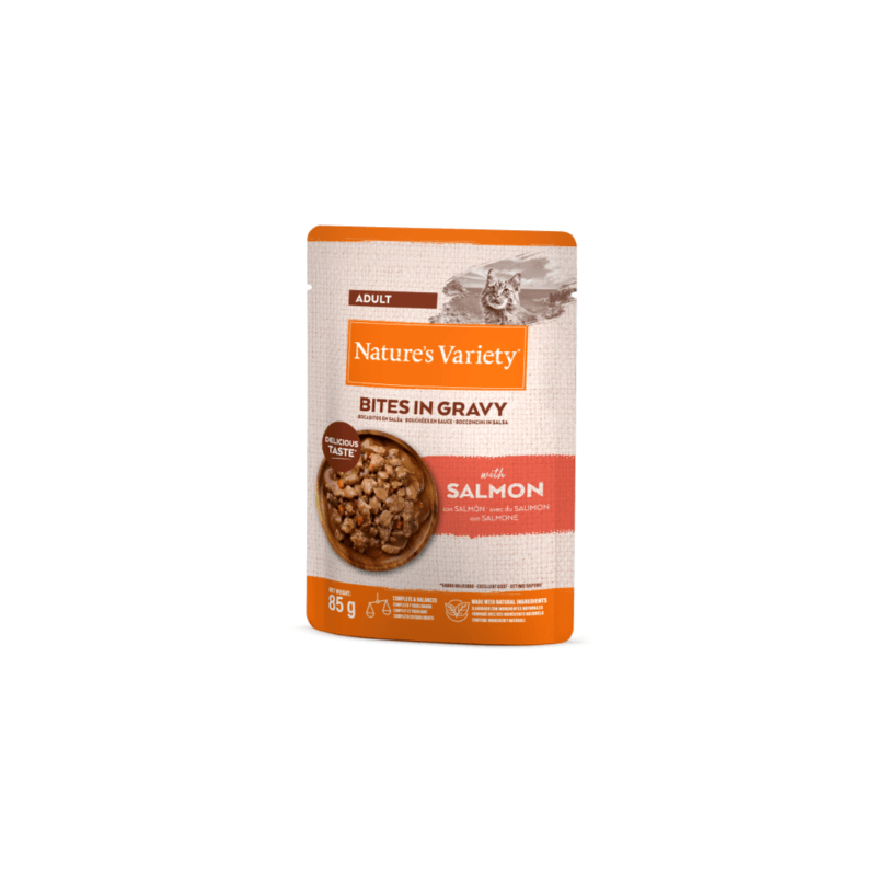 NV chat Pochon bouchées en sauce Saumon 85g