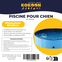 PISCINE CHIEN 80x20cm