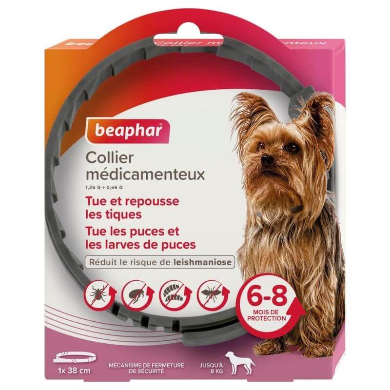 Beaphar collier médicamenteux 1.25 G + 0.56 G pour chiens jusqu'à 8 kg