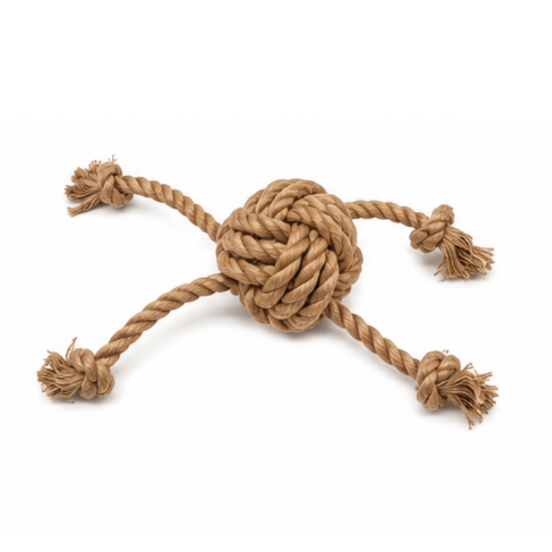 jouet corde boule centrale 4 cordelettes mod 42