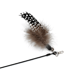 jouet chat plumes grises