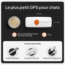 Collier GPS chat Weenect XS blanc