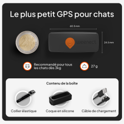 Collier GPS chat Weenect XS noir