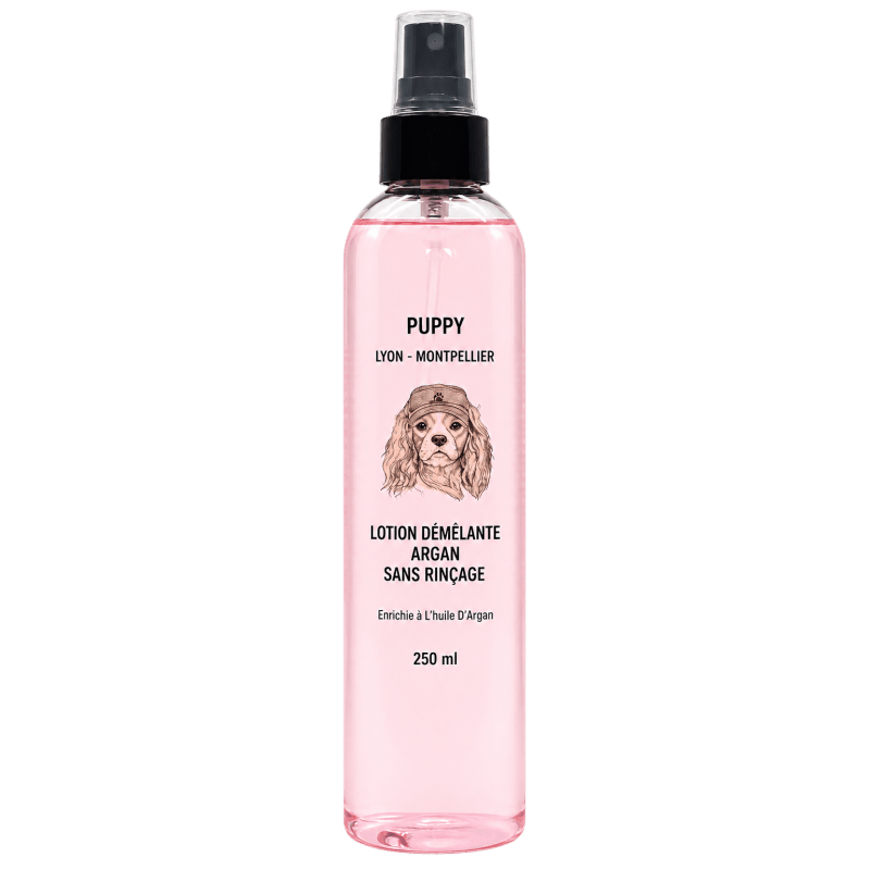 Lotion démêlante Argan sans rinçage PUPPY pour chien et chat 250 ml