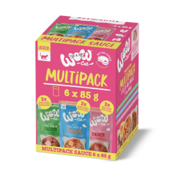 WOW CAT Sauce Adulte Multipack 6 x 85 g poulet bœuf saumon