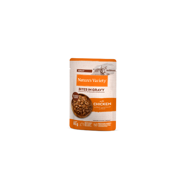 NV Chat pochon bouchées en sauce poulet 85 g NV Chat pochon bouchées en sauce poulet 85 g