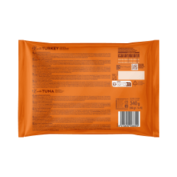 NV chat Pochon bouchées en sauce flowpack Dinde et Thon 4x85g