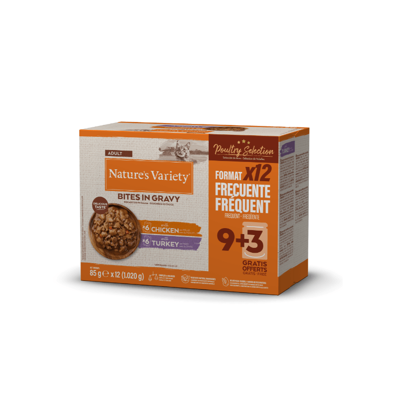 NV chat Bouchées en sauce Multipack Poulet & Dinde 12x85g