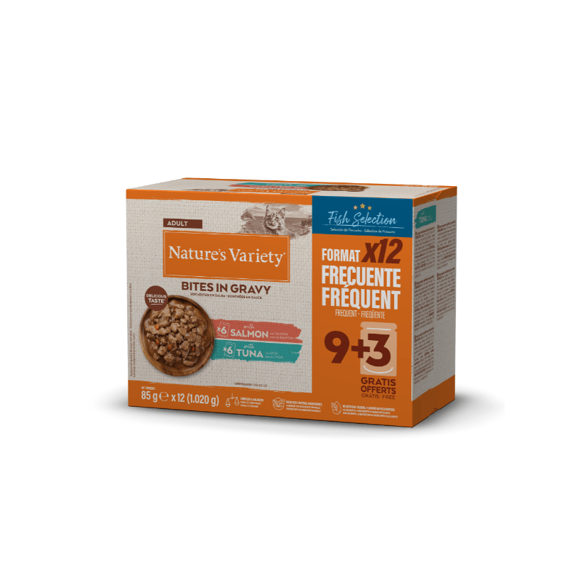 NV chat Bouchées en sauce Multipack Saumon & Thon12x85g