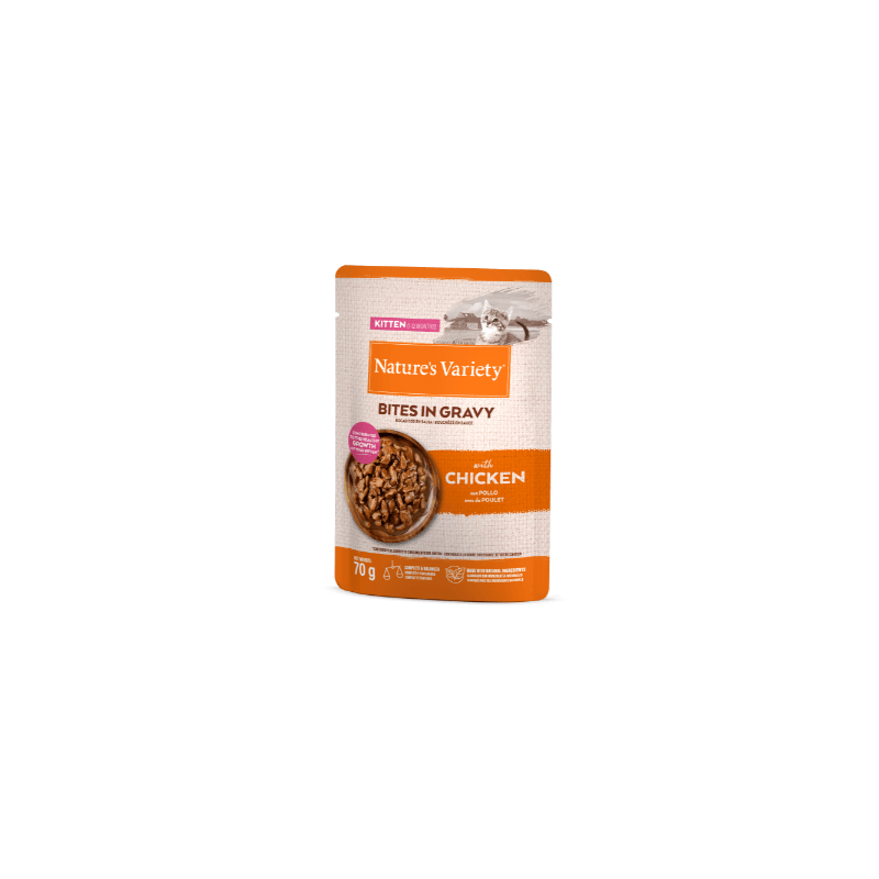 NV chat Pochon bouchées en sauce Kitten Poulet 70g