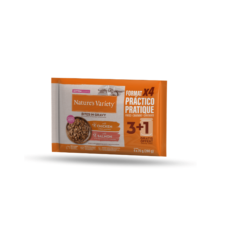 NV chaton Bouchées en sauce Saumon et Poulet 4x85g
