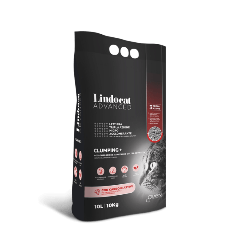 LITIERE LINDOCAT ADVANCED CLUMPING+ CHARBON ACTIF 10L