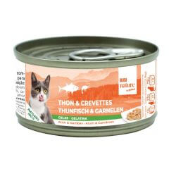 Bubi Nature Chat Thon et Crevettes en Gelée 70 g