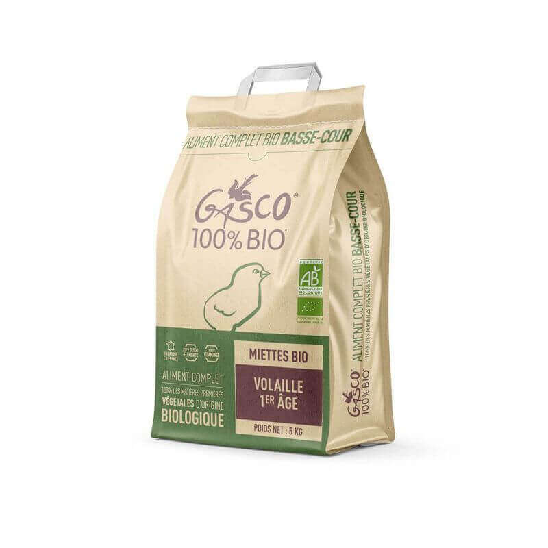 Miettes volailles 1er âge Bio GASCO 5KG Miettes volailles 1er âge Bio GASCO 5KG