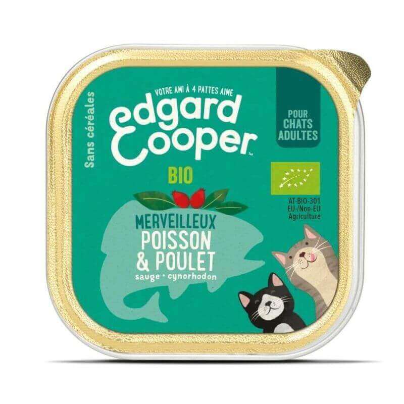 Barquette chat Poisson et Poulet bio 85g Edgar Cooper Barquette chat Poisson et Poulet bio 85g Edgar Cooper