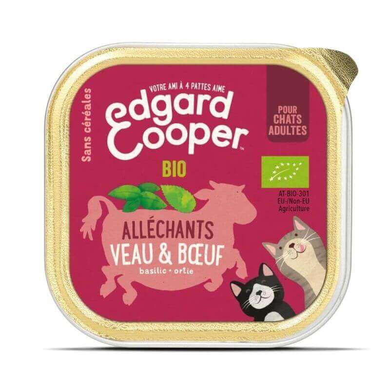 Barquette chat Veau et Boeuf bio 85g Edgar Cooper Barquette chat Veau et Boeuf bio 85g Edgar Cooper
