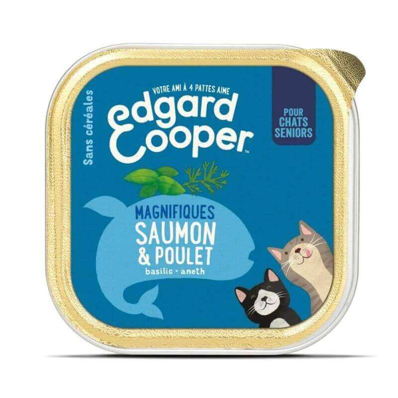 Barquette chat senior Saumon et Poulet 85g Edgar Cooper Barquette chat senior Saumon et Poulet 85g Edgar Cooper