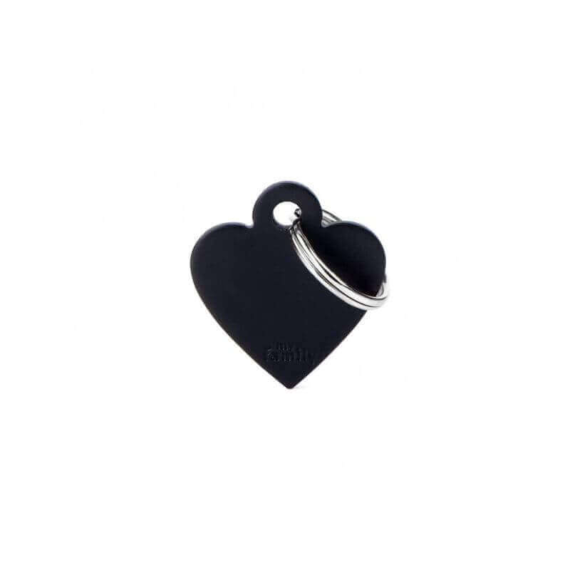 Médaille Basic petit cœur alu noir