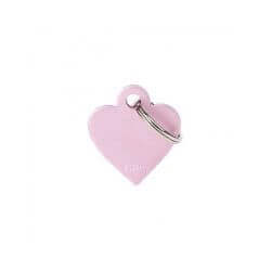 Médaille Basic petit cœur alu rose