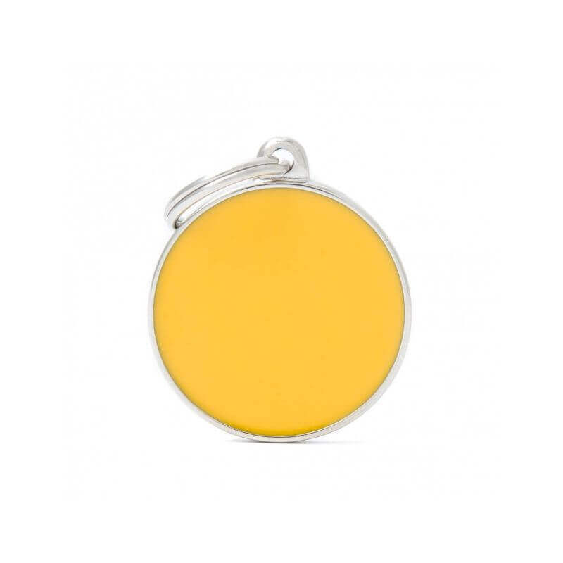 Médaille Basic Handmade grand cercle jaune