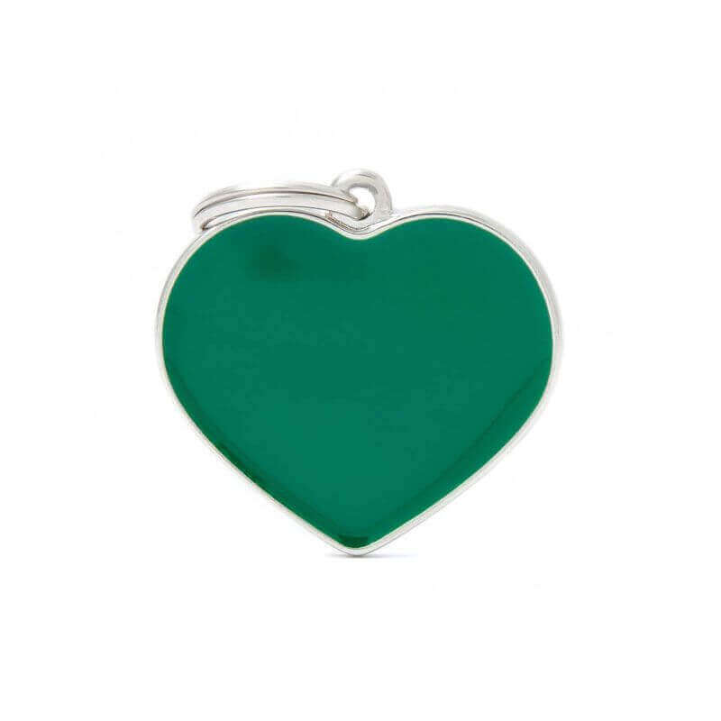 Médaille Basic Handmade grand coeur vert