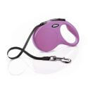 Laisse Flexi New Classic Sangle 5M Rose Taille S