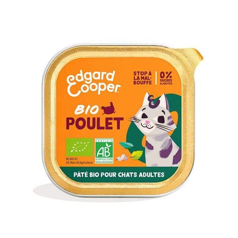 Barquette chat Poulet Bio 85g Edgar Cooper