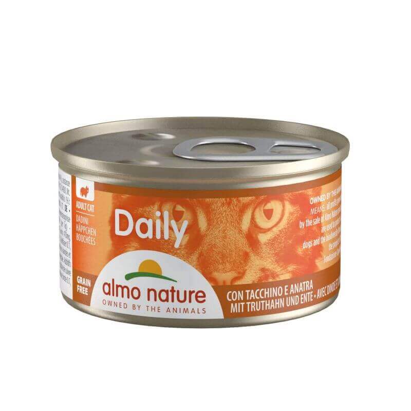Almo Nature Daily - Grain Free Bouchees Avec Dinde Et Canard Boîte 85 Gr Almo Nature Daily - Grain Free Bouchees Avec Dinde Et Canard Boîte 85 Gr