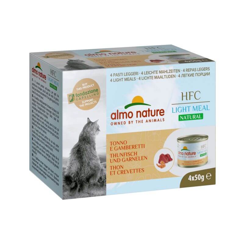 Almo Nature Hfc Chat - Light Meal Thon Crevettes Pack 4 X 50 Gr