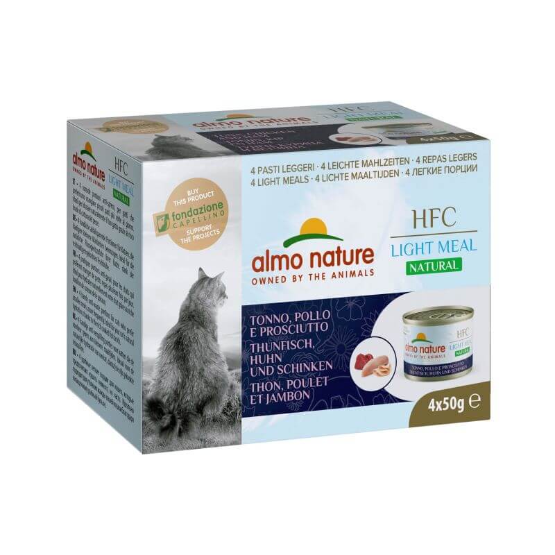 Almo Nature Hfc Chat - Light Meal Thon Poulet Jambon Pack 4 X 50 Gr